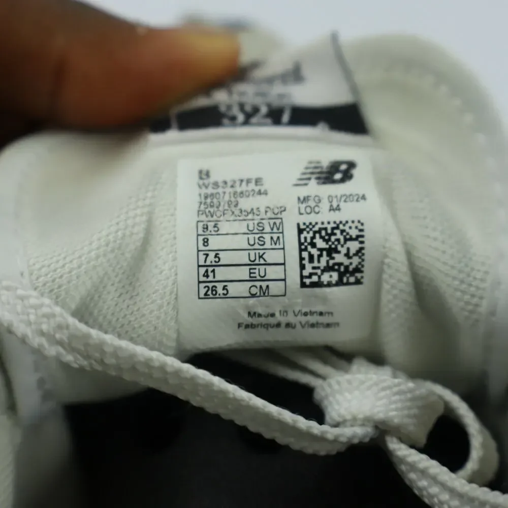 New Balance 327 WS327RE Unisex W9.5/M8 D Training Shoes Sea Salt Black Sneakers